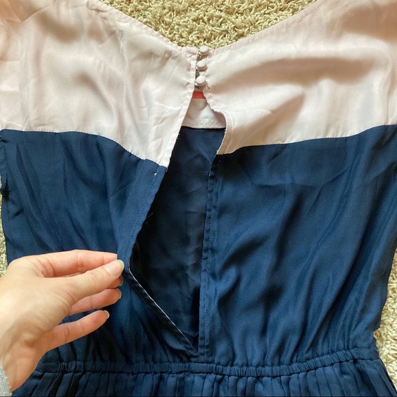 American Eagle Pleated Colorblock Open Back Dress - Picture 7 of 7